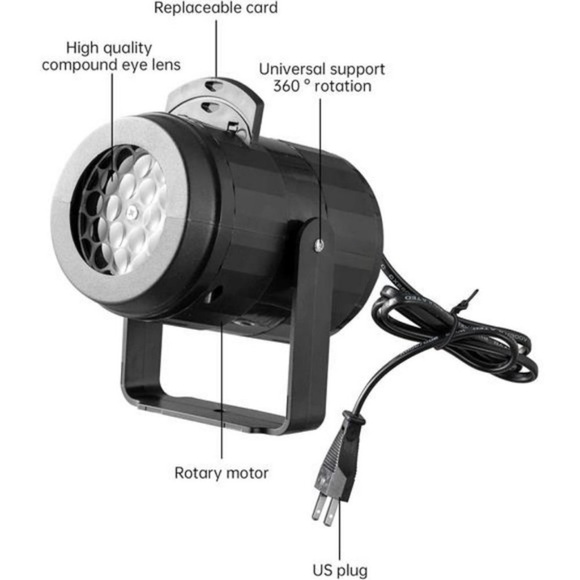 Christmas Projector Lights, Snowflake Projector Rotating Christmas Snowfall - Picture 2 of 8